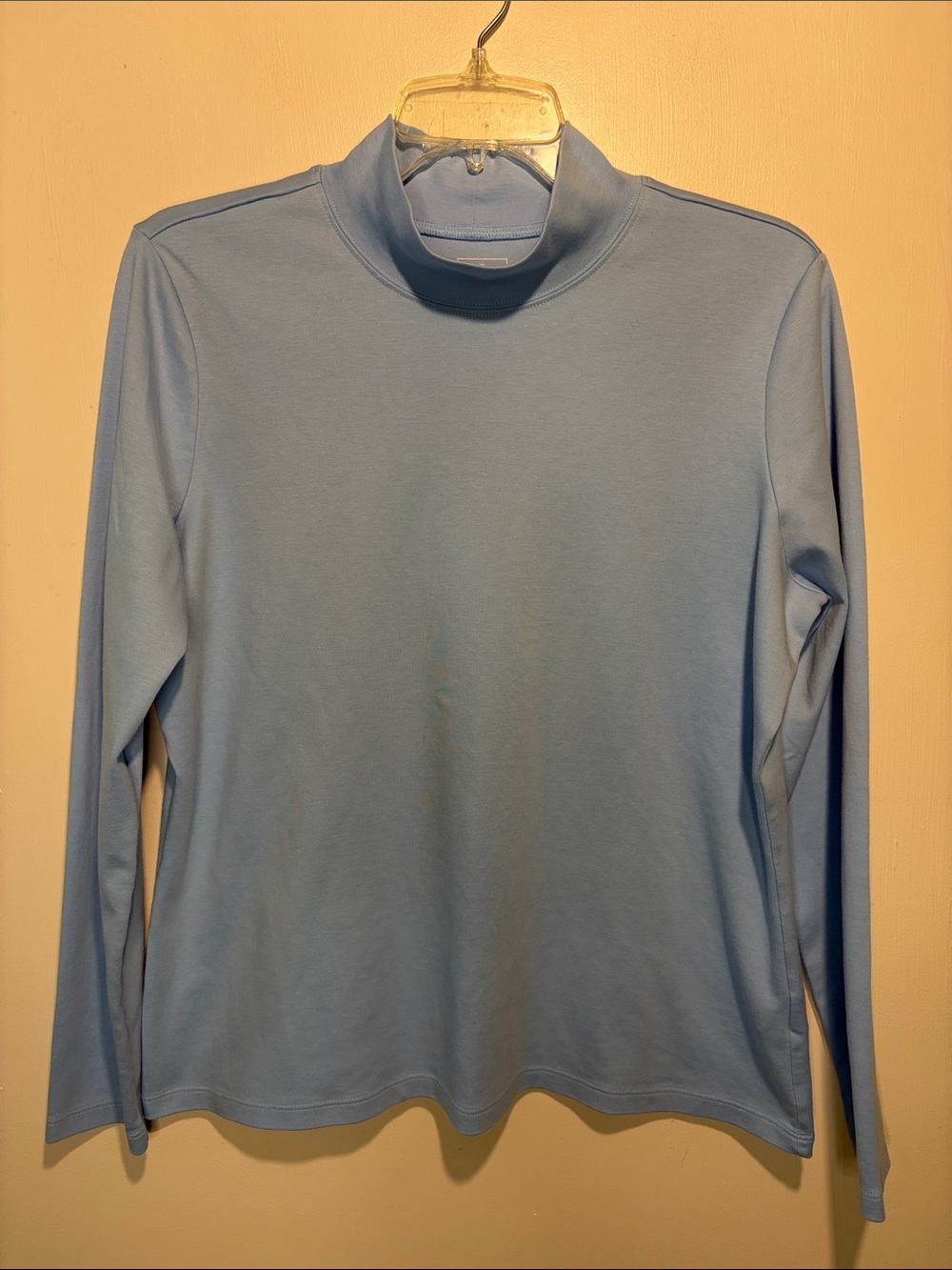L.L.Bean 100% Supima Cotton Mock Neck Long Sleeve Basic Top Size XL